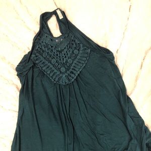 Teal green sleeveless top
